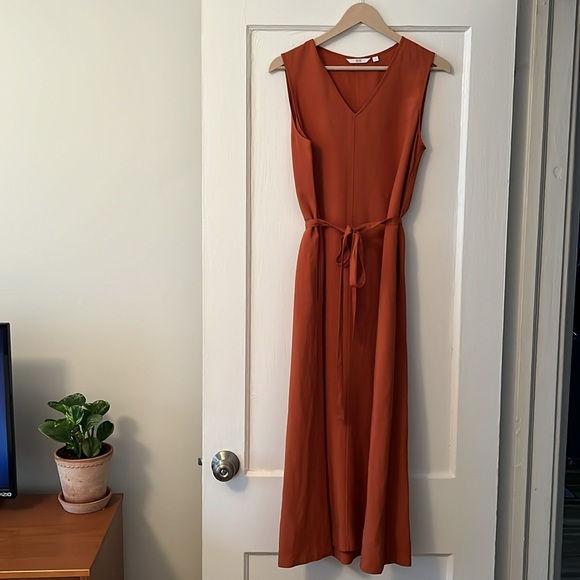 Uniqlo Rust Linen Dress with Belt - M - Picture 4 of 4